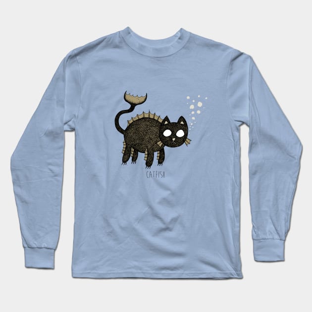 Cat Fish Long Sleeve T-Shirt by djrbennett